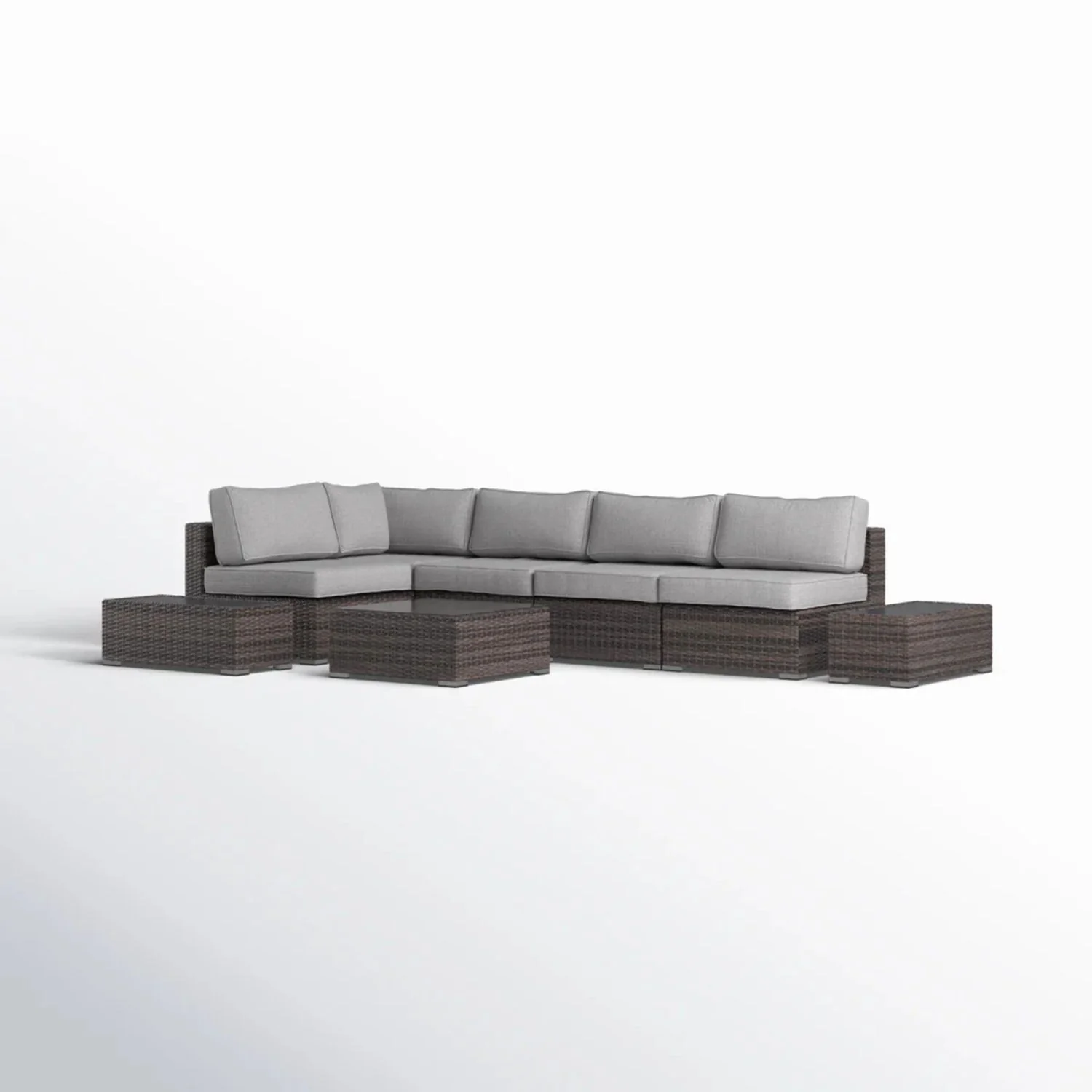 Wicker Sectional Seating Group With Cushions - Image 3
