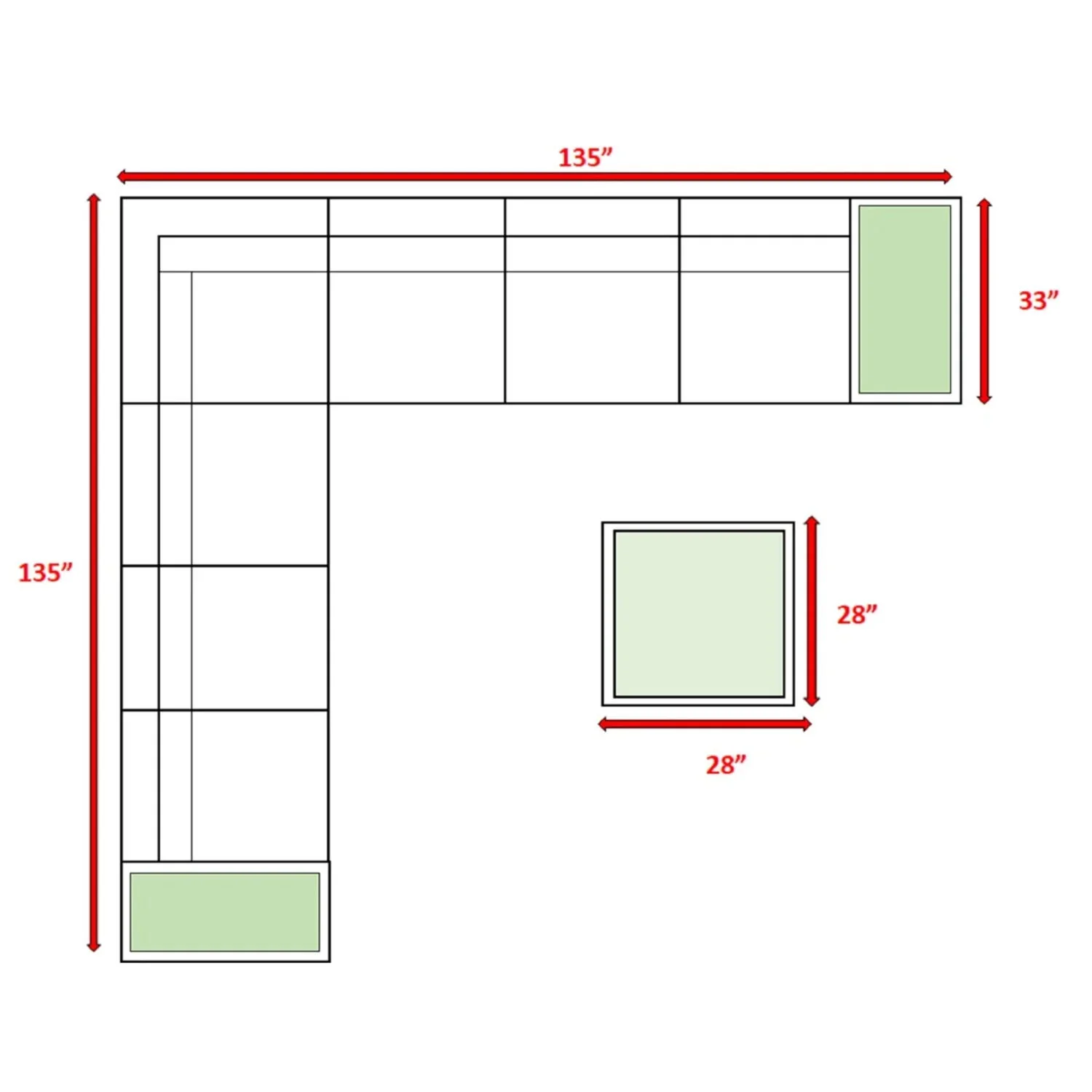 Wicker Sectional Seating Group With Cushions - Image 5
