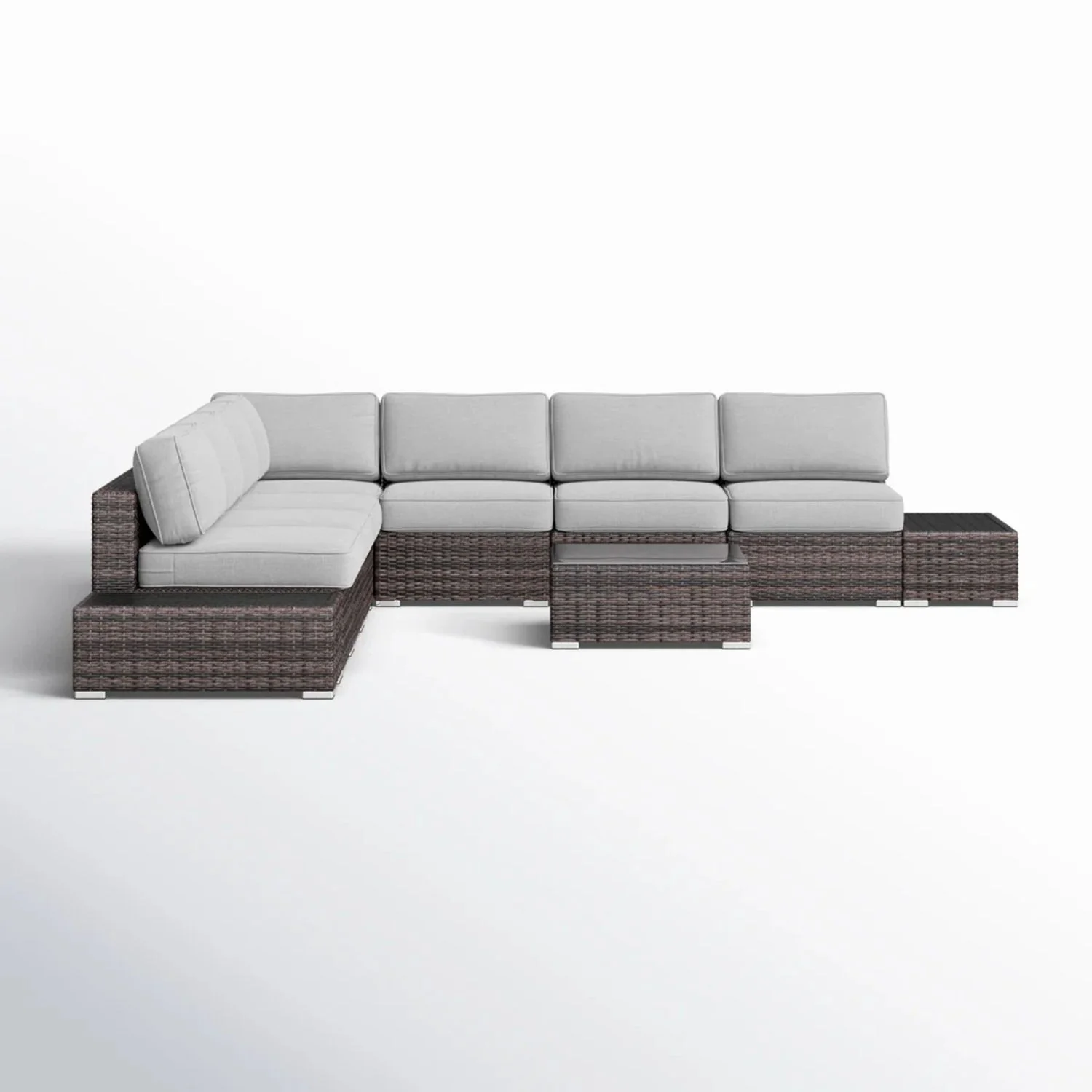 Wicker Sectional Seating Group With Cushions - Image 8