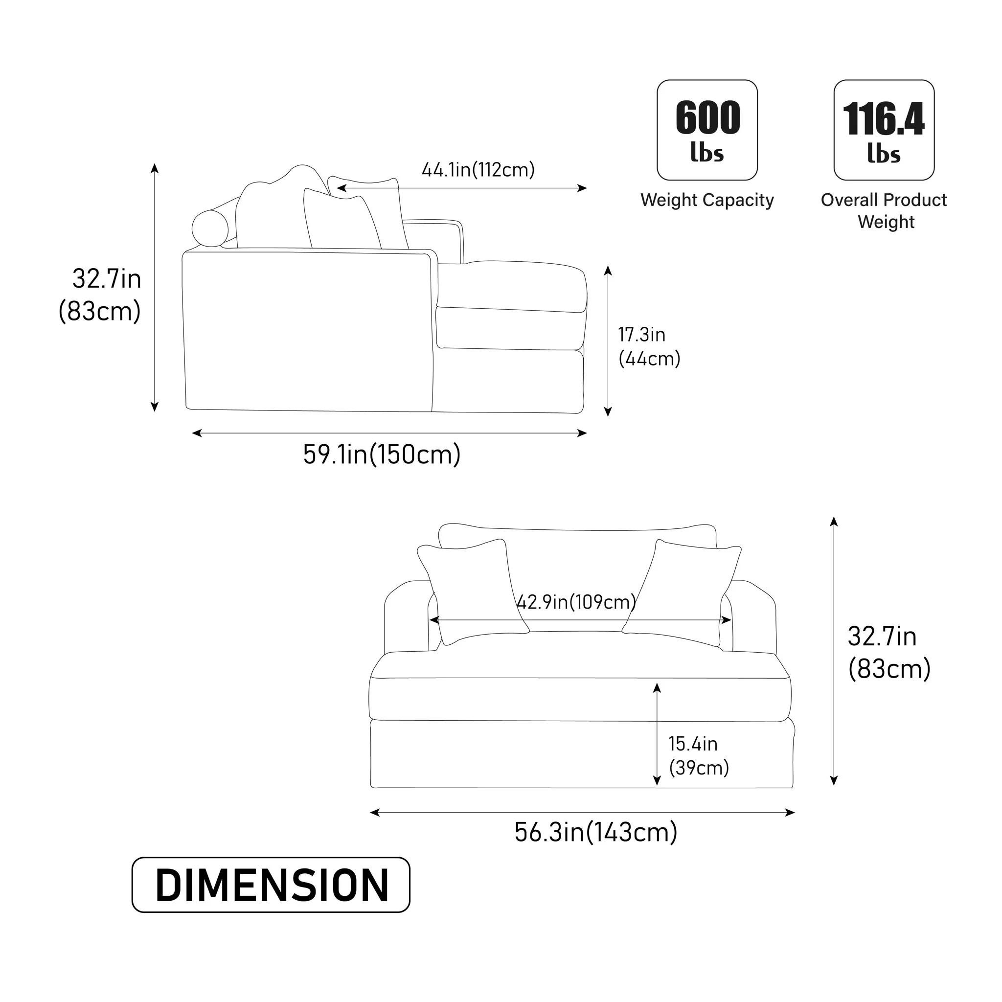 Wide Extra Large Sofa Bed - Image 5