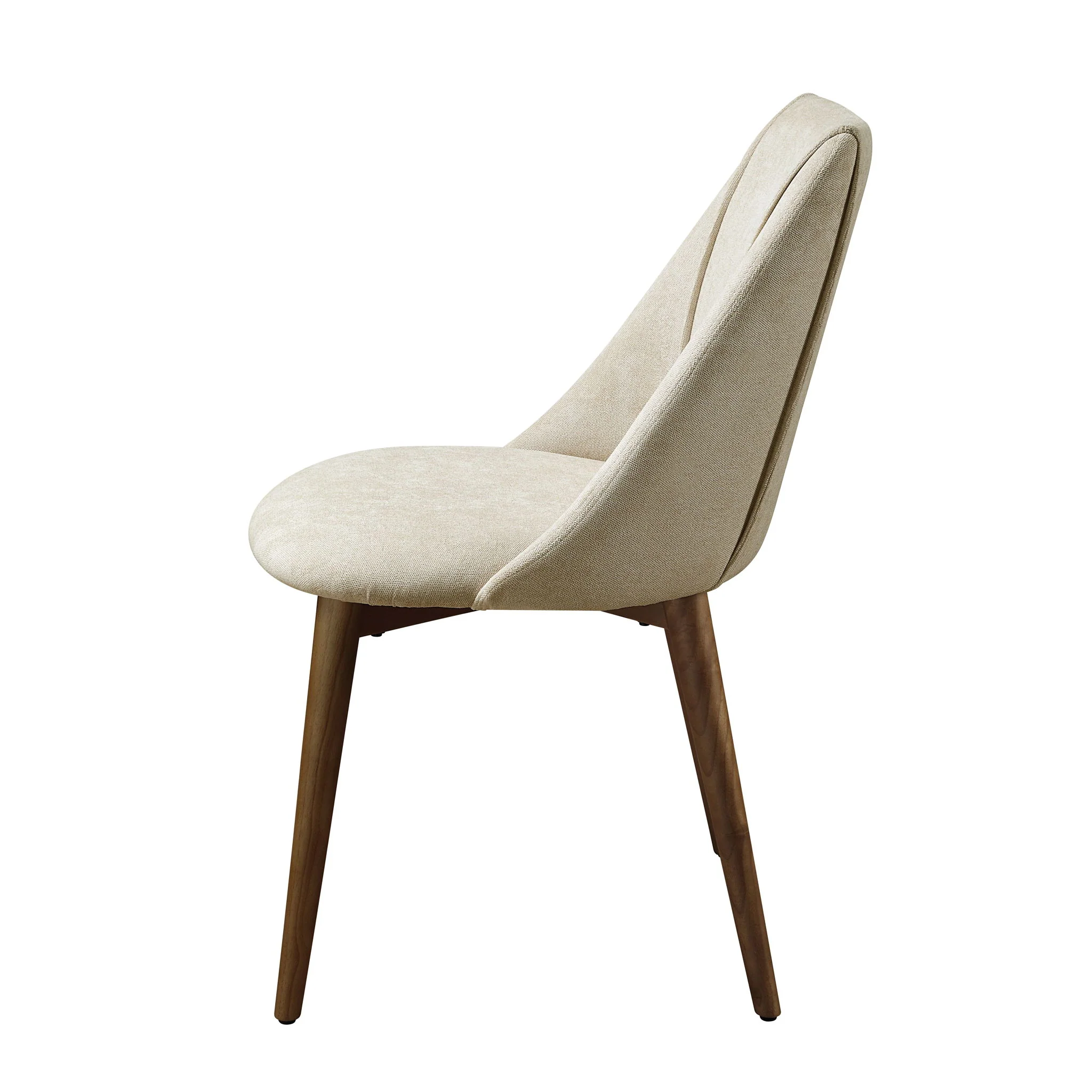 Willene - Polished Microfiber Side Chair (Set of 2) - Beige - Image 4