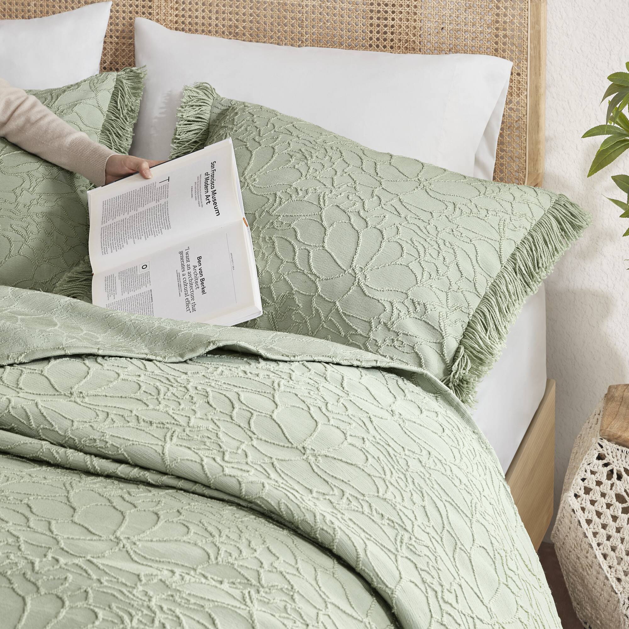 Willow - 3 Piece King Bedspread Set - Sage - Image 4