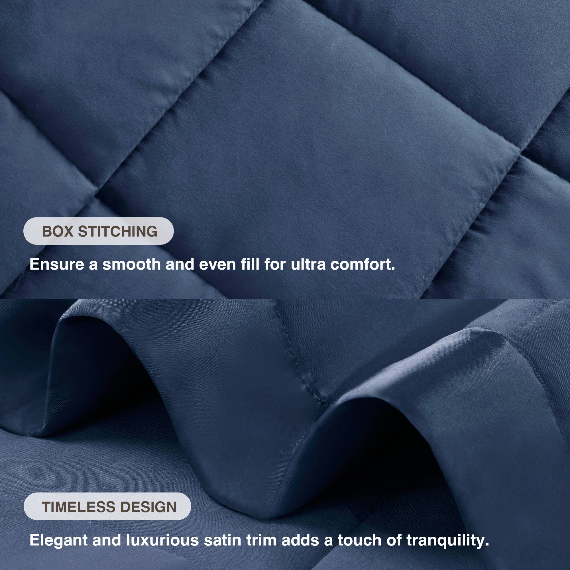 Windom - King All Season Hypoallergenic Blanket With 3M Scotchgard - Navy - Image 3