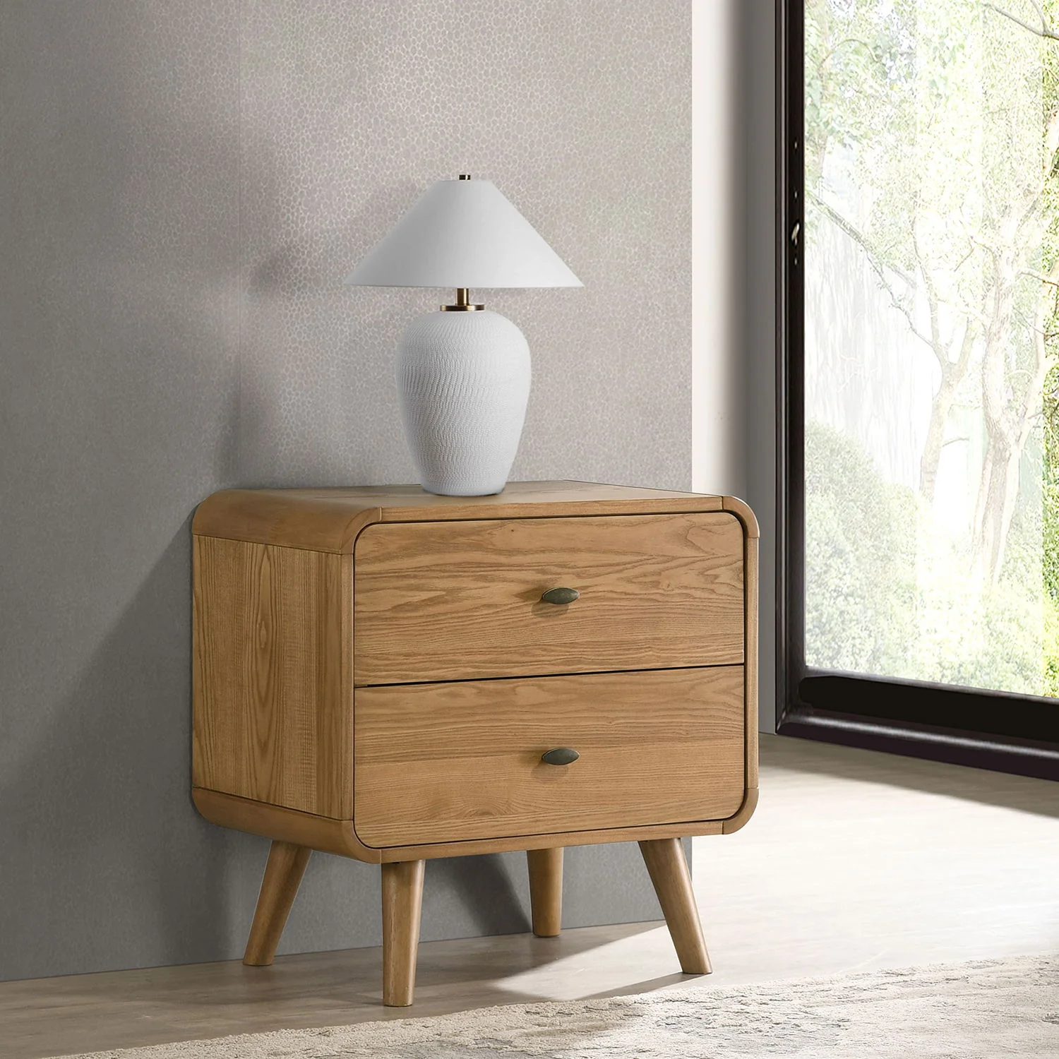 Winston - 2 Drawer Nightstand - Ash Brown - Image 2