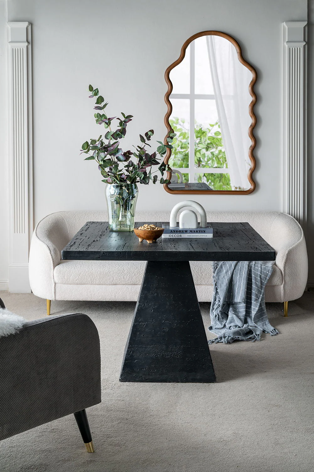 Wood Mirror With Unique Frame - Brown - Image 2