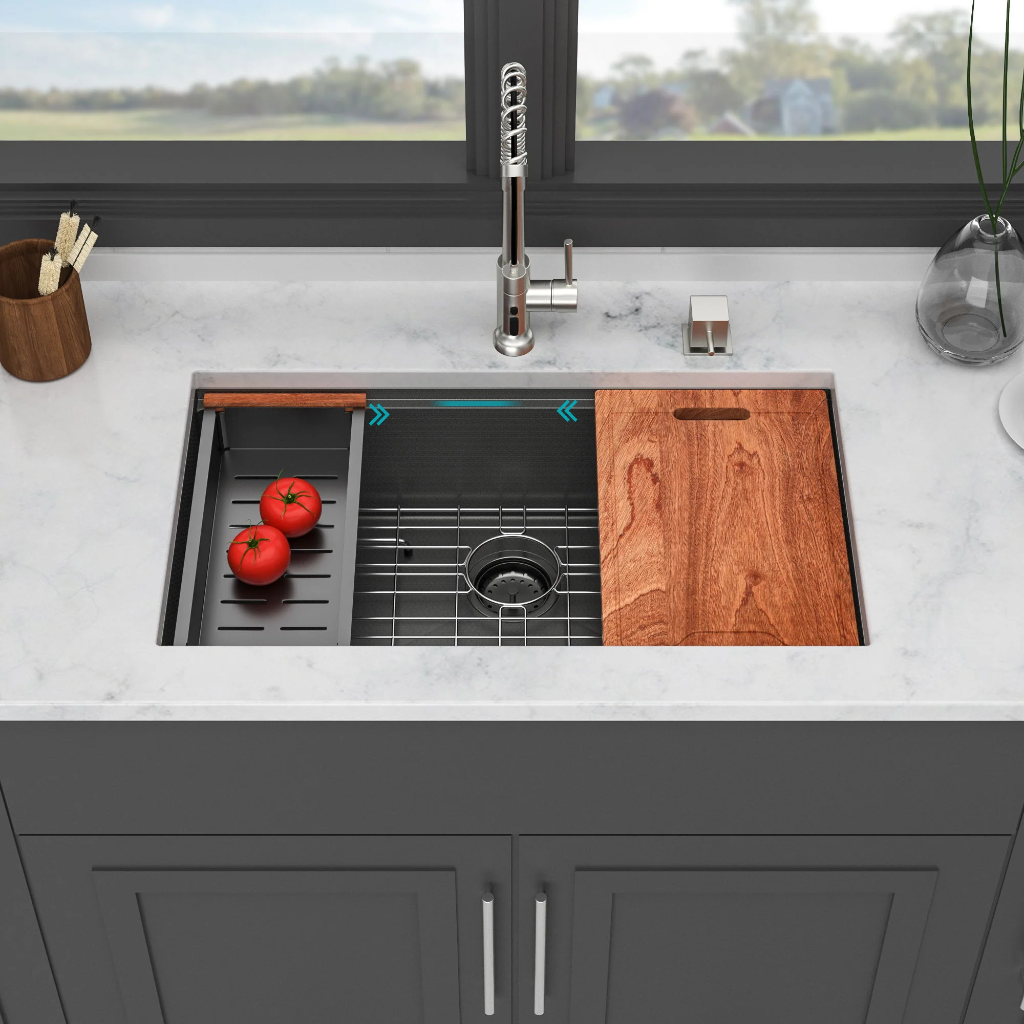 Workstation Kitchen Sink, Single Bowl Undermount - Image 8