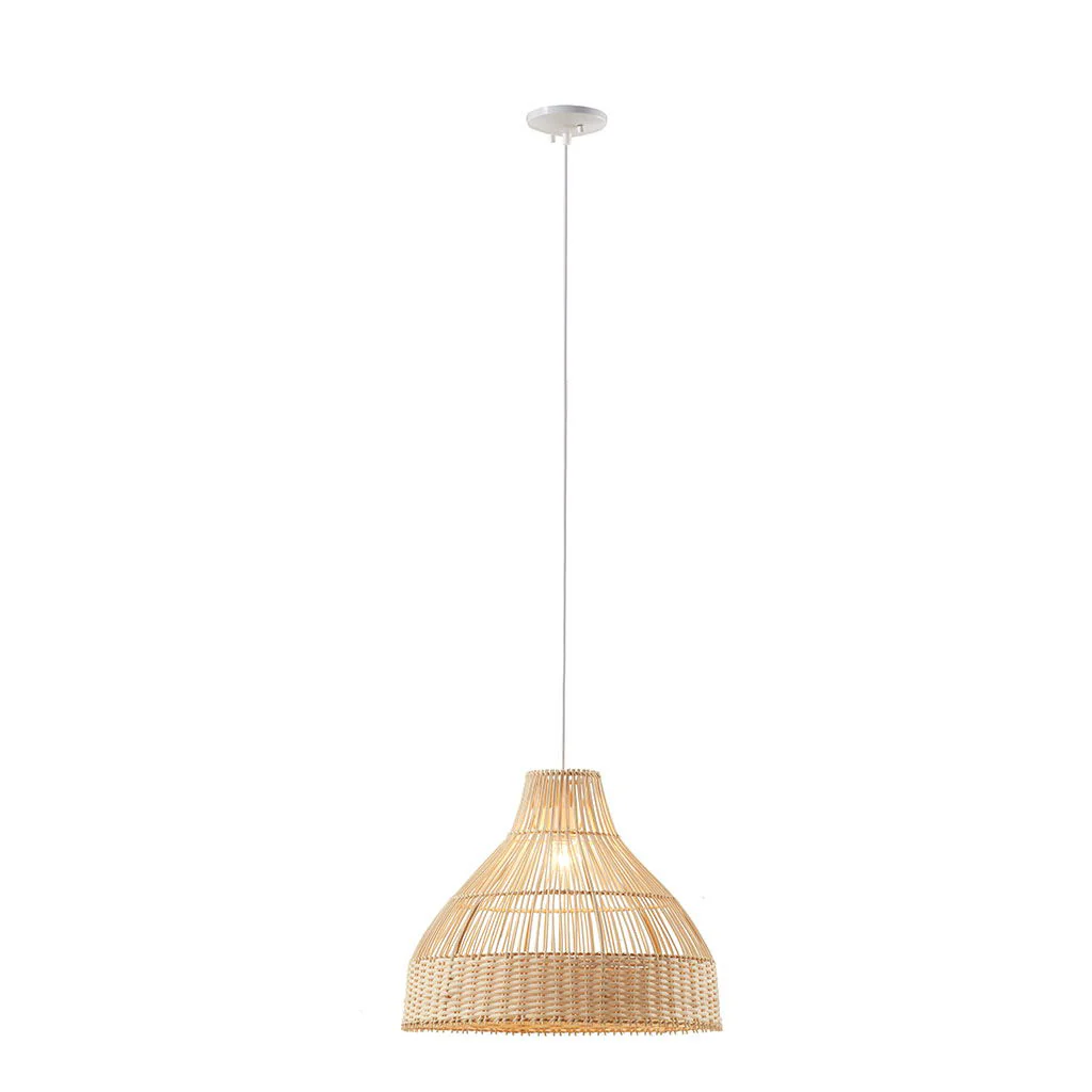 Wren - Bell Shaped Bamboo Pendant - Natural - Image 2