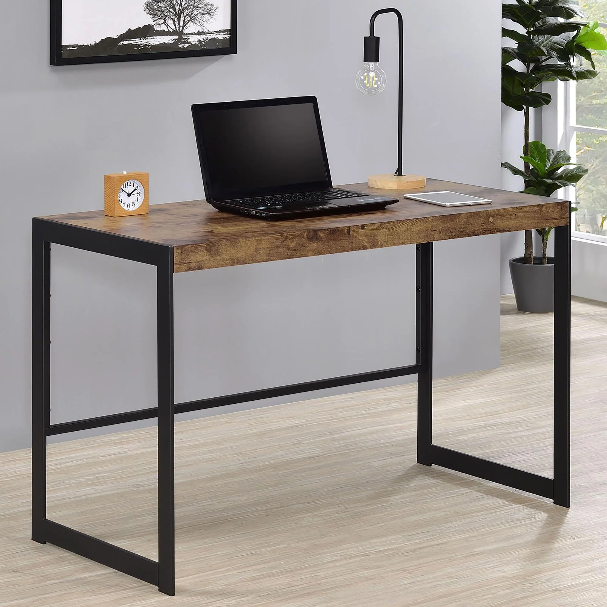 Writing Desk Design, Compact Size For Small Spaces - Brown - Image 4