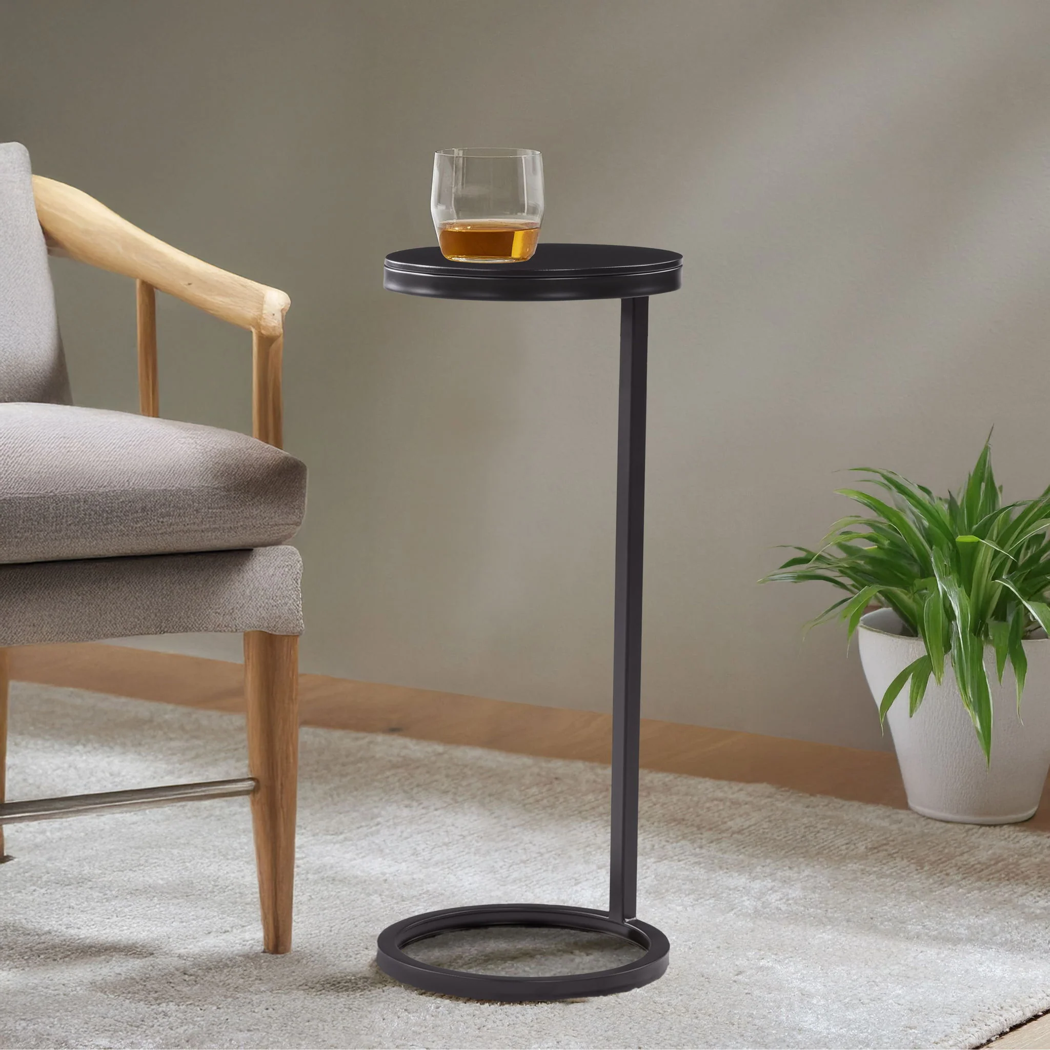 Yancey - Round Accent Table - Antique Bronze - Image 4