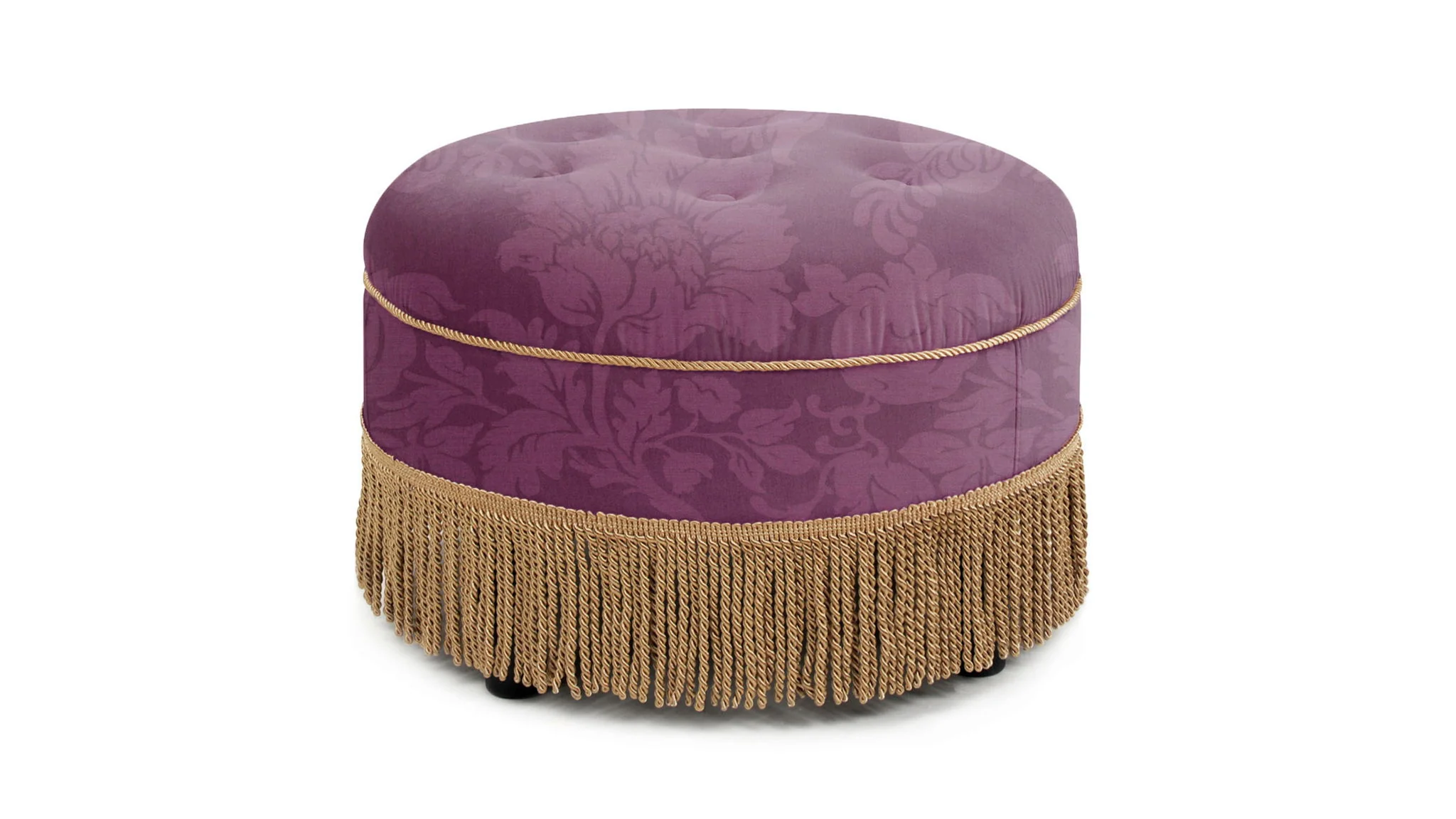 Yolanda - Luxurious Upholstery Round Upholstered Accent Ottoman - Image 8