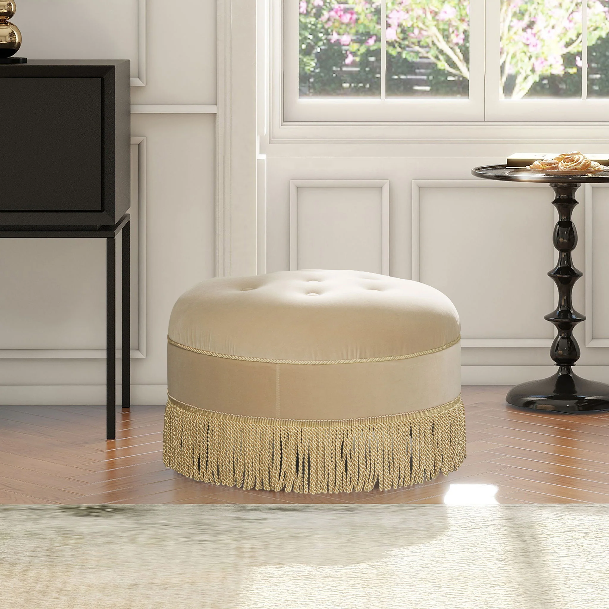 Yolanda - Round Upholstered Accent Ottoman - Image 5