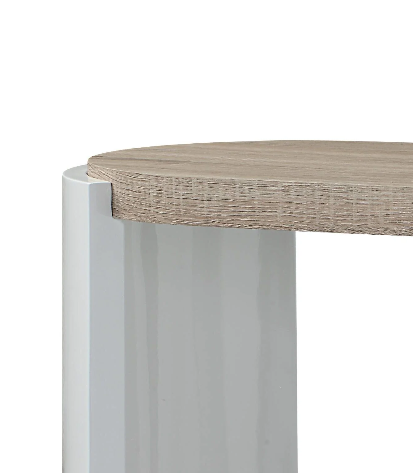 Zoma - High Gloss Sofa Table - Oak / White - Image 2
