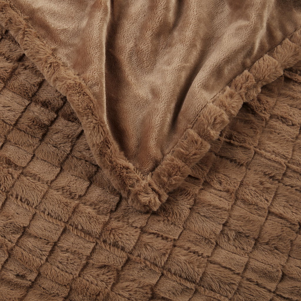 Zuri - Oversized Heated Throw - Brown Texture - Image 4